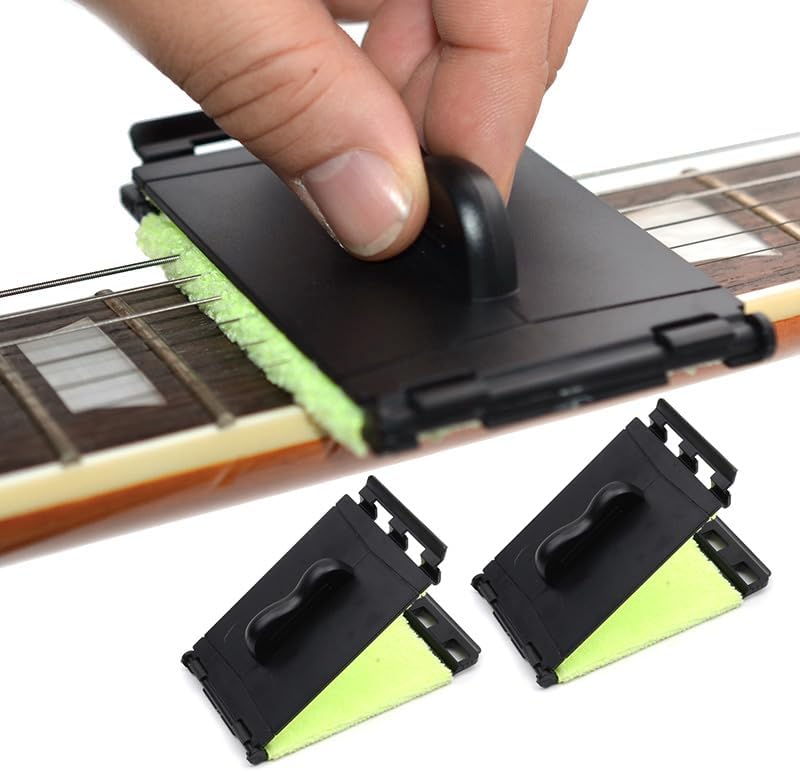 MAXCHEER Guitar String Cleaner Scrubber, Fingerboard Cleaning Cloth, Guitar Fretboard Cleaner Wiper, Cleaning Maintenance Care Kit for Guitar/Bass/Mandolin/Ukulele（2 Pack） - Image 1